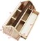 Small Natural Wood Color Wooden Craft Tool Box Caddy with a Handle for Storage Tool, Makeup, Collections with 5 Compartments for Storage and Organizing, 10 W x 5.1 D x 3.5 H in